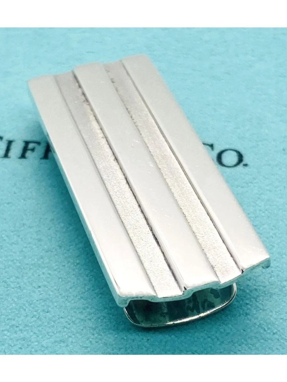 Tiffany & Co Sterling Silver 925 1995 Atlas Groove Money Clip 48.5 x18.3mm